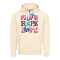 Sandshell faith hope love  cross and ribbon Zipper Hoodie - HRA Design Shop