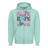 Seafoam faith hope love  cross and ribbon Zipper Hoodie - HRA Design Shop
