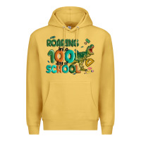 Antique Gold roaring into 100 day of school Premium Hoodie - MaliasSmallBusiness