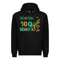 Black roaring into 100 day of school Premium Hoodie - MaliasSmallBusiness