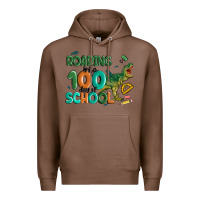 Chestnut roaring into 100 day of school Premium Hoodie - MaliasSmallBusiness