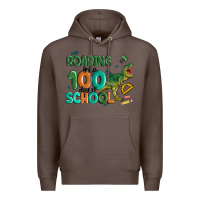 Coffee roaring into 100 day of school Premium Hoodie - MaliasSmallBusiness