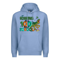 Colony Blue roaring into 100 day of school Premium Hoodie - MaliasSmallBusiness