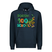 Navy roaring into 100 day of school Premium Hoodie - MaliasSmallBusiness