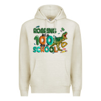 Oatmeal Heather roaring into 100 day of school Premium Hoodie - MaliasSmallBusiness