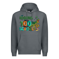 Rock roaring into 100 day of school Premium Hoodie - MaliasSmallBusiness