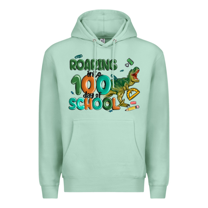Roaring Into 100 Day Of School Premium Hoodie by MaliasSmallBusiness | Teevron