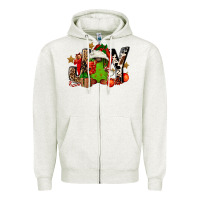 Oatmeal Heather joy afro gnomes Zipper Hoodie - FaDigitalArtStudio