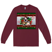 Burgundy christmas heifers Long Sleeve Tee - RanaPortraitStore
