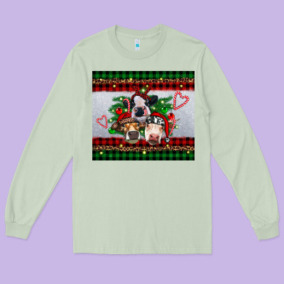 Christmas Heifers Long Sleeve Tee Designed By Ranaportraitstore