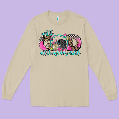 With God All Things Are Possible Race Long Sleeve Tee Designed By Adodesignshop