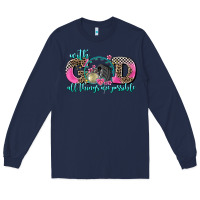 Navy with god all things are possible race Long Sleeve Tee - AdoDesignShop