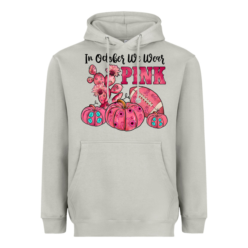 In October We Wear Pink Heavyweight Hoodie by JahusDesignShop | Teevron