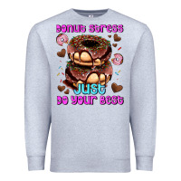 Heather Grey donut stress just do your best Premium Sweatshirt - AdoDesignShop