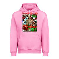 Fuchsia Pink Rockin' around the Christmas tree skeleton Urban Hoodie - NancyCooperArtShop