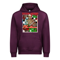 Mauve Wine Rockin' around the Christmas tree skeleton Urban Hoodie - NancyCooperArtShop