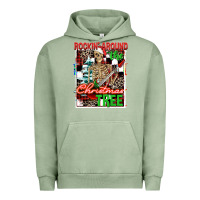 Pigment Oil Green Rockin' around the Christmas tree skeleton Urban Hoodie - NancyCooperArtShop