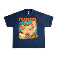 Navy mama hen with sunflowers Urban Heavy Tee - texasbilliewilder