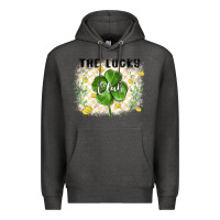 Charcoal Heather the lucky club Premium Hoodie - MaliasSmallBusiness