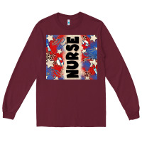 Burgundy american nurse Long Sleeve Tee - Zillion Design Studio