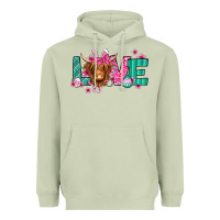 Matcha love easter floral longhaired cow Heavyweight Hoodie - Jasminsmagicworld