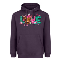 Plum love easter floral longhaired cow Heavyweight Hoodie - Jasminsmagicworld