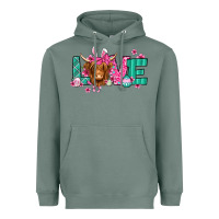 Sage love easter floral longhaired cow Heavyweight Hoodie - Jasminsmagicworld
