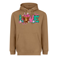 Toasted Coconut love easter floral longhaired cow Heavyweight Hoodie - Jasminsmagicworld