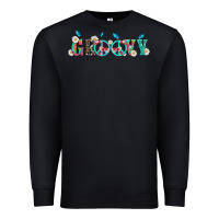Groovy With Peace  Sign Flowers Premium Sweatshirt | Teevron