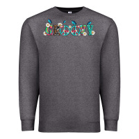 Charcoal Heather groovy with peace  sign flowers Premium Sweatshirt - Artiststas