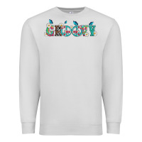 Dove Grey groovy with peace  sign flowers Premium Sweatshirt - Artiststas