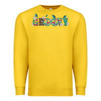 Lemon groovy with peace  sign flowers Premium Sweatshirt - Artiststas