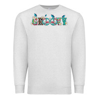 Oatmeal Heather groovy with peace  sign flowers Premium Sweatshirt - Artiststas