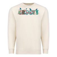 Sandshell groovy with peace  sign flowers Premium Sweatshirt - Artiststas