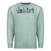 Seafoam groovy with peace  sign flowers Premium Sweatshirt - Artiststas