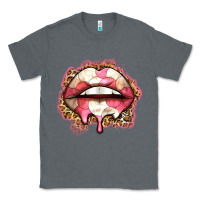 Charcoal Heather volleyball lips Classic Tee - Zillion Design Studio