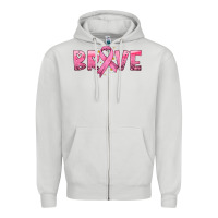 Dove Grey brave with ribbon Zipper Hoodie - HRA Design Shop