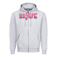 Heather Grey brave with ribbon Zipper Hoodie - HRA Design Shop
