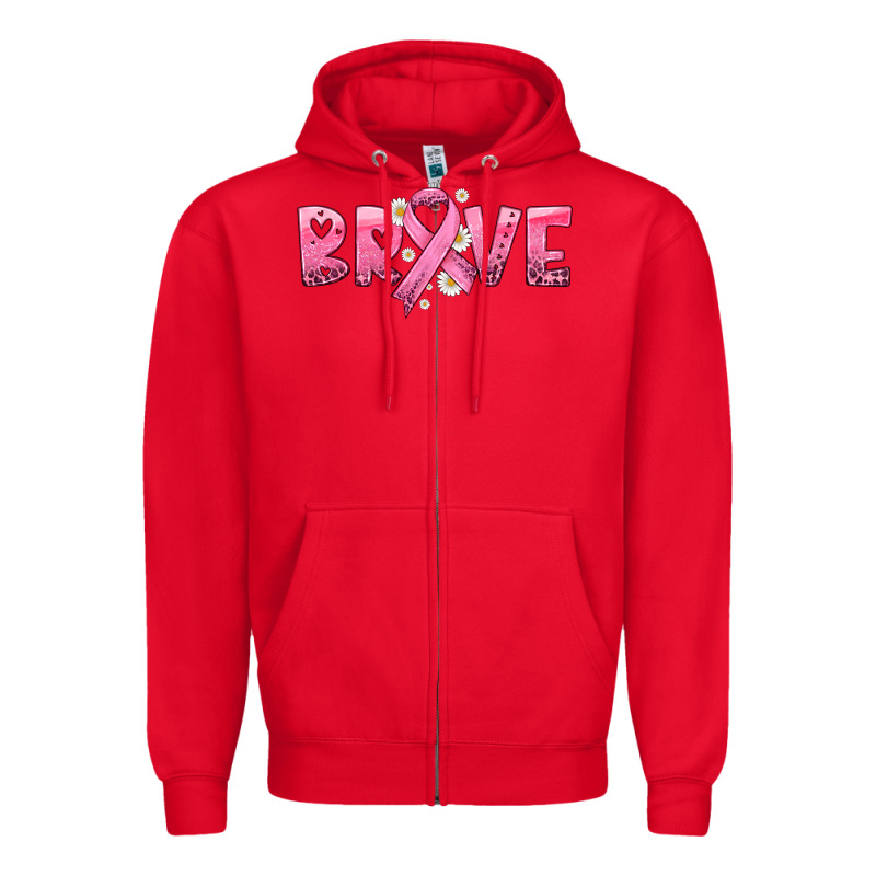 Brave With Ribbon Zipper Hoodie by HRA Design Shop | Teevron