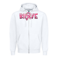 White brave with ribbon Zipper Hoodie - HRA Design Shop