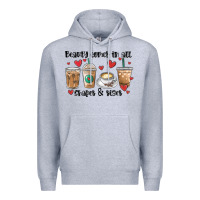 Heather Grey beauty comes in all shapes and sizes coffee Premium Hoodie - MaliasSmallBusiness