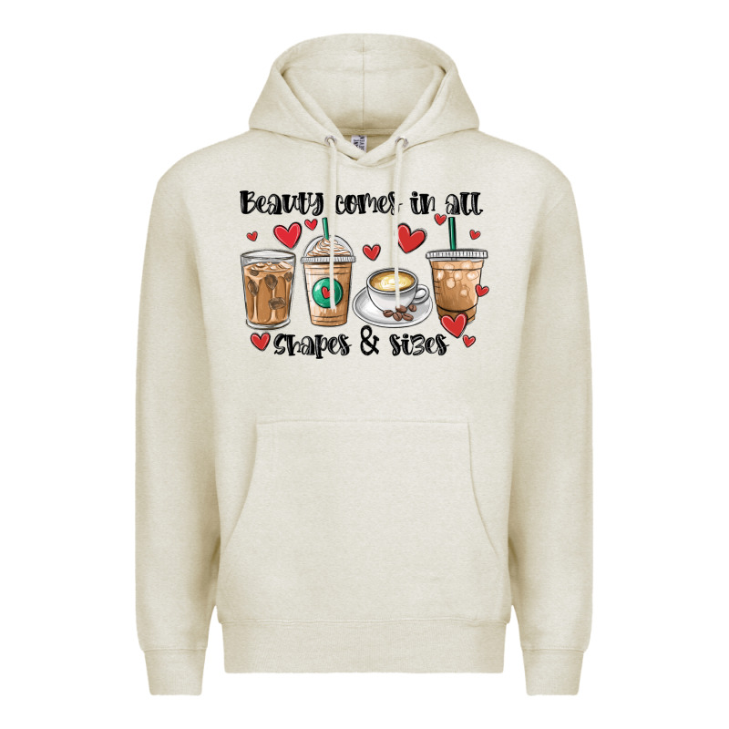 Beauty Comes In All Shapes And Sizes Coffee Premium Hoodie by MaliasSmallBusiness | Teevron