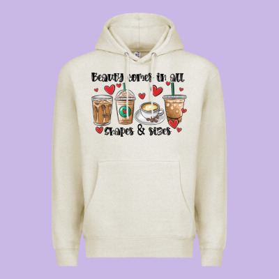 Beauty Comes In All Shapes And Sizes Coffee Premium Hoodie Designed By Maliassmallbusiness