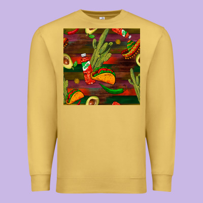 Mexican Food Seamless Pattern Premium Sweatshirt Designed By Bundleandbundleshop