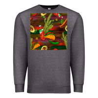 Charcoal Heather mexican food seamless pattern Premium Sweatshirt - BundleAndBundleShop