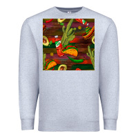 Heather Grey mexican food seamless pattern Premium Sweatshirt - BundleAndBundleShop