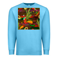 Ocean Blue mexican food seamless pattern Premium Sweatshirt - BundleAndBundleShop
