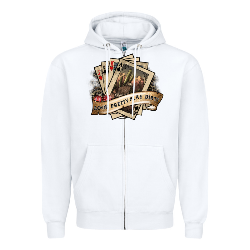 Look Pretty Play Dirty Zipper Hoodie by SublimationCraftShop | Teevron