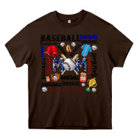 Chocolate Brown baseball mom Heavy Core Tee - CowhideDigitalArt