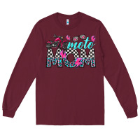 Burgundy moto mom Long Sleeve Tee - texasbilliewilder